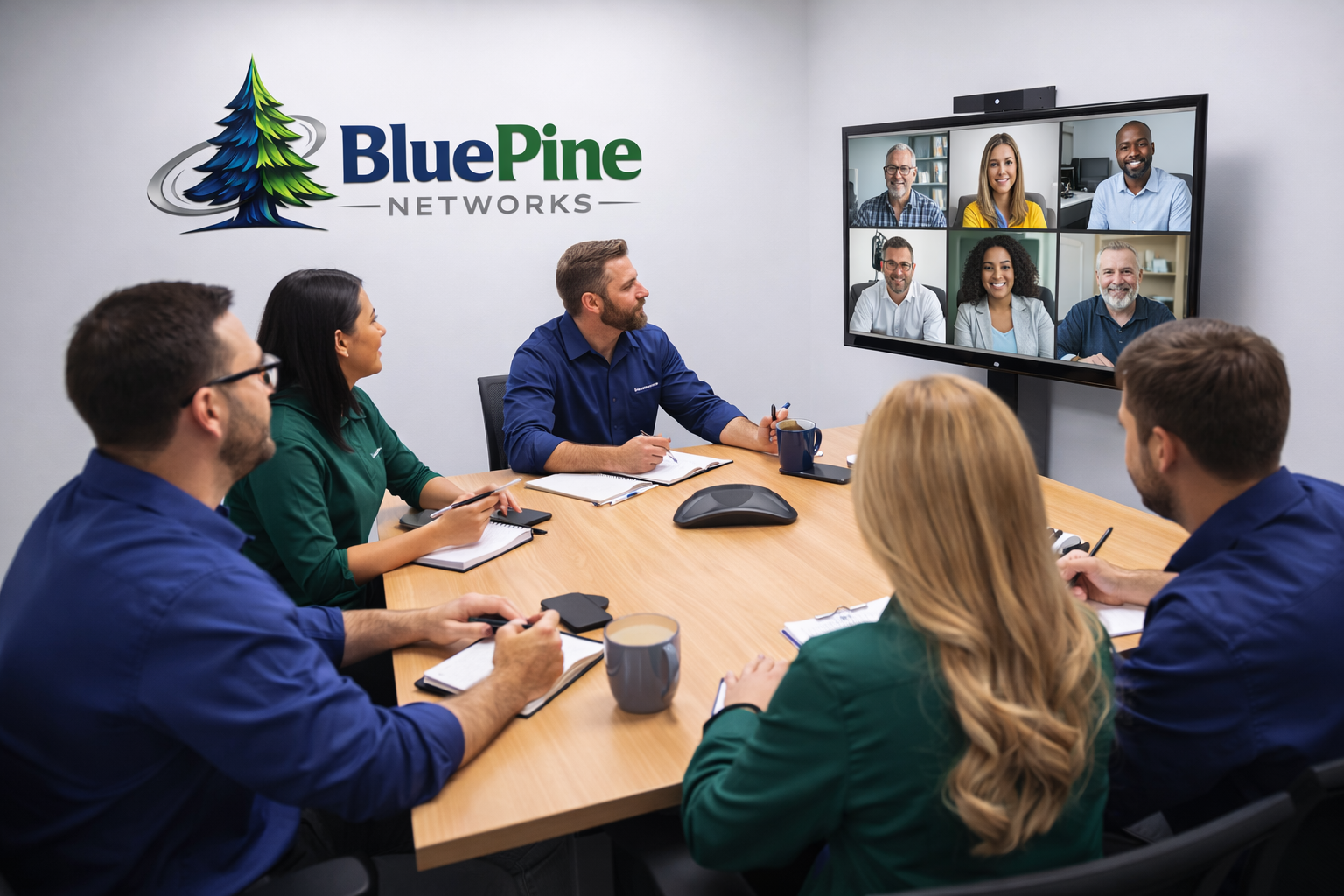 Agency team working with technology